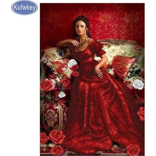 5d diy diamond painting full square,cross stitch pictures,3d cross stitch,diamond painting woman,flower mosaic home Decoration