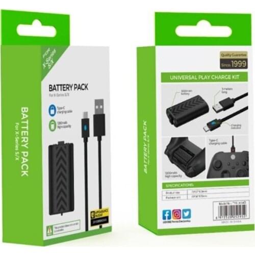 Rechargeable Controller Battery Pack for X Series X|S with 10FT USB C Charging Cable and Micro USB Adapter