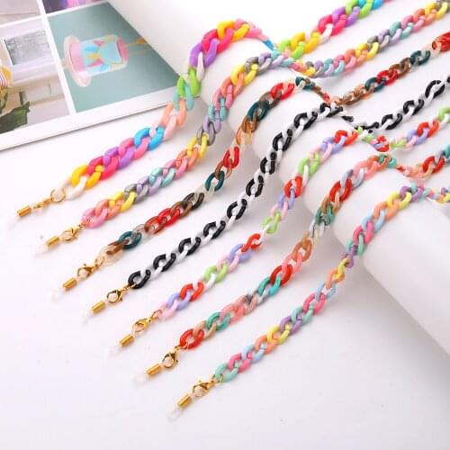 Teamer Acrylic Sunglasses Chain Women Mix Color Glasses Chain Face Mask Necklace Lanyard Neck Holder Eyeglass Cord Strap Rope