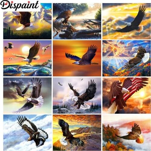 Dispaint Diy 5d Diamond Painting "Animal eagle landscape" Cross Stitch Square Round Diamond Embroidery Handwork Rhinestone Art