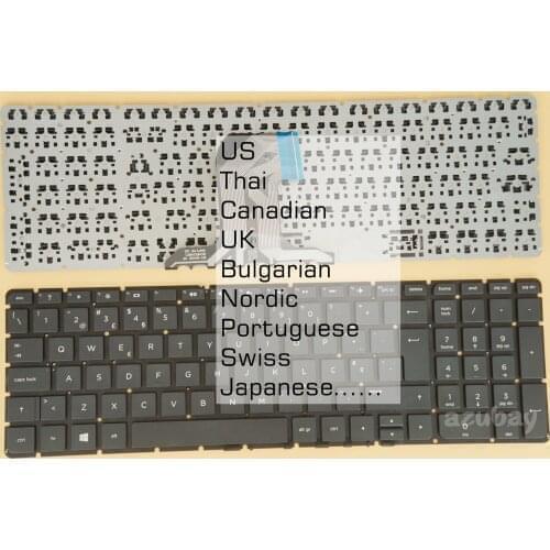 US Thai Canadian UK Bulgarian Keyboard for HP Home 15z-af000 15z-af100 15z-ba000, 250 G4 G5, 255 G4 G5, 256 G4 G5