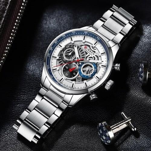 CURREN Top Brand Luxury Fashion Men Watch Waterproof Date Clocks Sport Watches Mens Quartz Wristwatch for Male Relogio Masculino