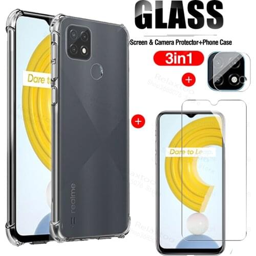 Case for realme c21 cover camera lens protective glass for realme c 21 21c realmy c21 soft transparent silicon phone cover 6.5