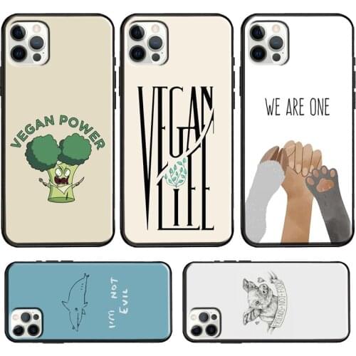 Vegan Love Animal Case For iPhone 12 mini 12 Pro Max Cover For iPhone 11 Pro Max XS X XR 7 8 Plus SE 2020