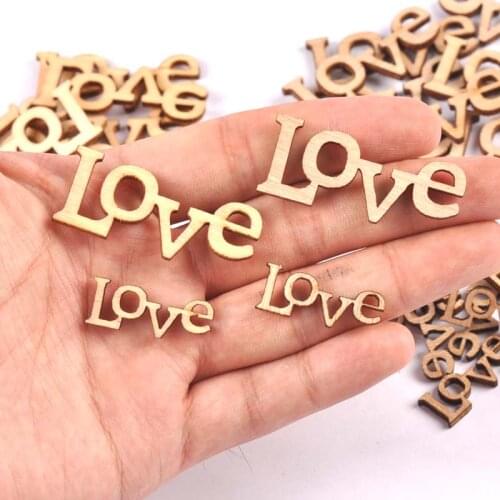 50Pcs Wooden Love Letter Wedding Table Scatter DIY Craft Accessories Party DIY Decoration Favor Scrapbooking m2256