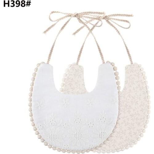 Baby Cotton Embroidery Double Side Bibs Toddler Saliva Towel Feeding Burp Cloths