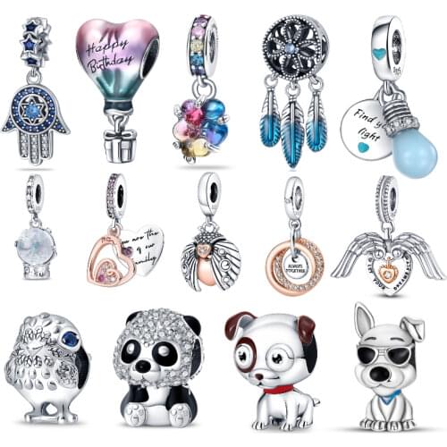 Hot Sale Authentic 925 Sterling Silver Flower Bee Home Bead Fit Original Design Bracelets Charm Dangle DIY Jewelry Making