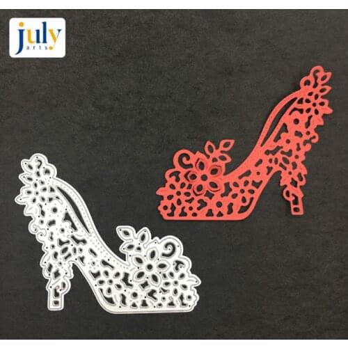 Julyarts Lace High Heels Metal Cutting Dies Embossing Stencils Decoration Album DIY Stamps And Dies For Scrapbooking Card Making