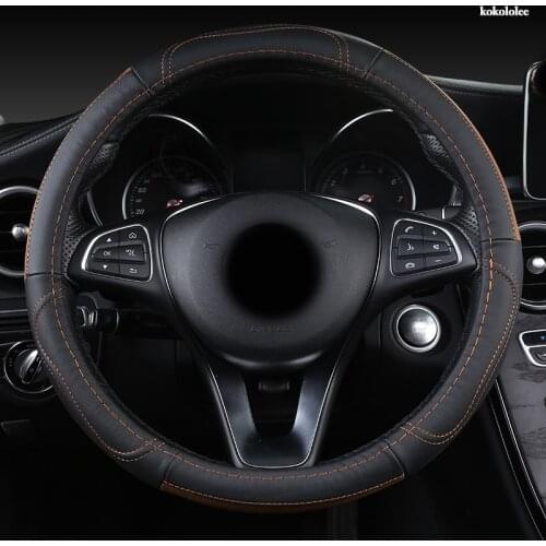 KOKOLOLEE Leather Car Steering Wheel Cover For Daihatsu Terios Sirion Mira Cuore YRV Ayla Sigra Xenia Luxio