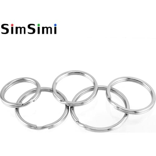 Simsimi Key chain rings 2.0 wire diameter 304 Stainless Steel size 25/28/30/32/35mm good quality wholesale 50pcs