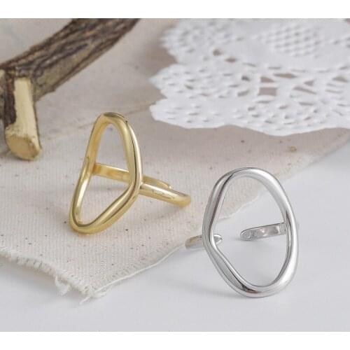 Irregular Hollow Ellipse Geometric Open Minimalist Irregular Hollow Ellipse Gold Silver Color Geometric Ring For Women Open Ring