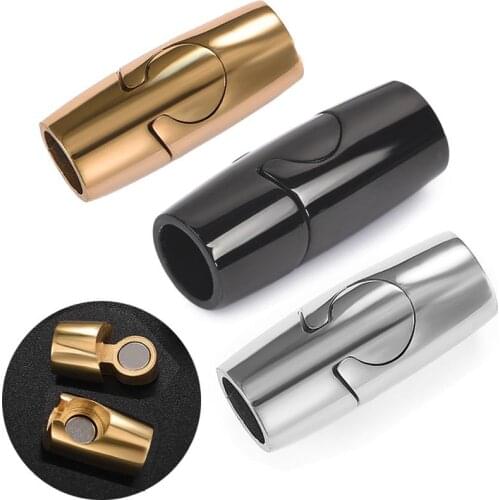 Stainless Steel Magnetic Clasp fit 6mm 8mm Round Leather Cord Magnet End Cap Buckle Bracelet Connector DIY Jewelry Accessories