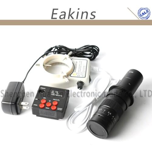 16MP 1080P HD HDMI Industrial Microscope Camera Support 4G TF Card+180X/300X Zoom C-MOUNT Lens+56 LED Ring Light For PCB Repair