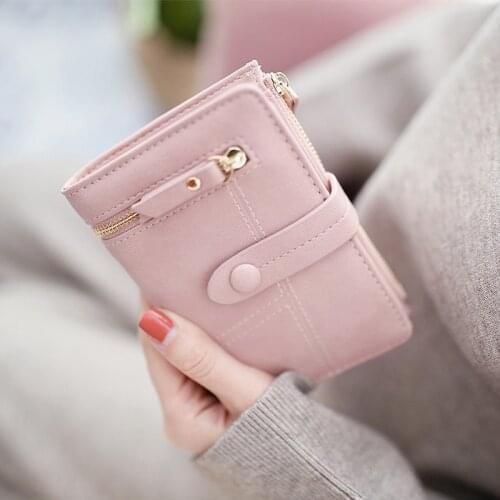 Fashion Lady Hasp Wallet Short Clutch Solid Fashion Matte Women Wallet Small Female Purse Short Purse