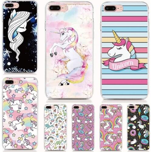 For Alcate 1X 1C 3C 3V 3X 5 5V Soft Tpu Silicone Case Print Unicorn Rainbow Cover Protective Coque Shell Phone Cases