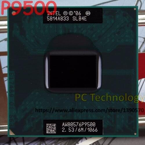 Original Intel Core 2 Duo P9500 CPU 2.53G 6M 1066MHz Socket p Laptop processor SLGE8 SLB4E works on PM45 free shipping