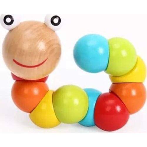 OUY Wooden Color Variety Wrestle Animal Dolls Caterpillar Children Puzzle Toys