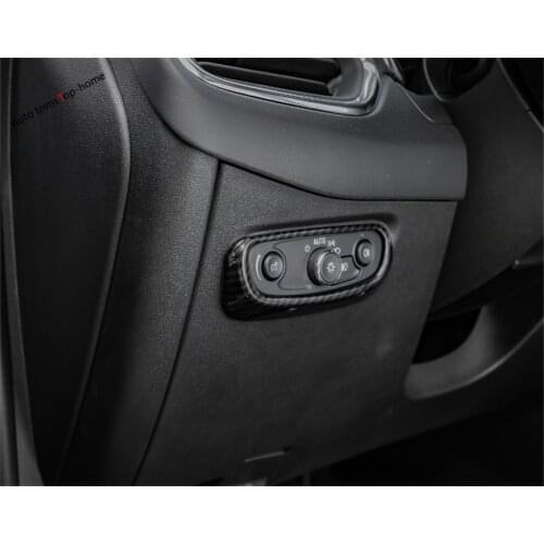 Yimaautotrims Front Head Lights Switches Button Frame Cover Trim Fit For Chevrolet Equinox 2017 - 2021 ABS Interior Mouldings