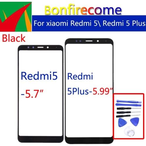 Redmi5 Front Panel For Xiaomi Redmi 5 Redmi5 Touch Screen Front Panel Glass Lens Outer Glass For Redmi 5 Plus 5Plus