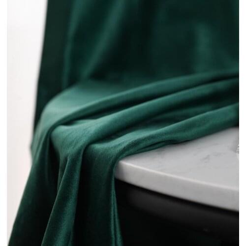 Simple and Modern Dark Green Velvet Curtain Solid Color Semi Blackout Window Curtain for Bedroom and Living Room