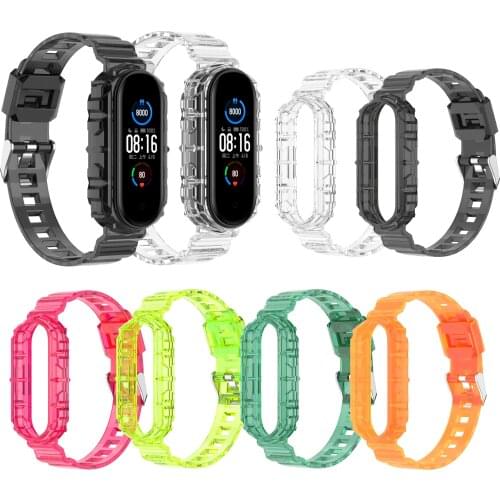 Transparent Silicone Watch Strap Band For Xiaomi Miband 6 5 4 3 Full Protection Wrist band Correa for mi band 6 5 4 3 strap