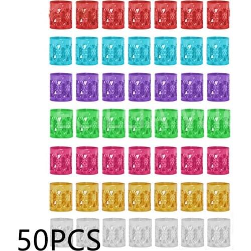 Silver Golden Hair Beads For Dreadlocks Hair Braid Tubes Cuffs Beads Adjustable Dreadlock Bead Clip Kids Women