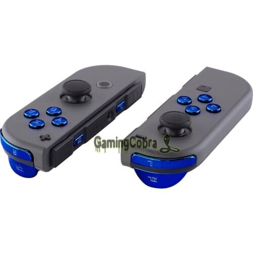 Chrome Blue Replacement ABXY Direction Keys SR SL L R ZR ZL Trigger Full Set Buttons with Tools for Nintendo Switch Joy-Con