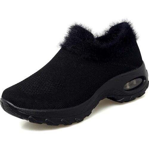 STS Womens Winter Snow Shoes Winter With Fur Keep Warm Ladies Casual Waterproof Light Increase Plush Outdoor Walking Footwear