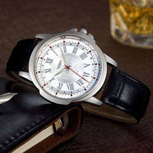Top Brand New YAZOLE Fashion Leisure Business Men Watch Large Roman Numeral Dial Premium Quartz Movement Relogio Masculino 421