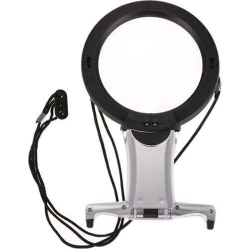 Hands Free Chest Rest LED Magnifier, Neck Wear Visual Aid Illuminated Magnifying Glass for Low Vision & Visually Impaired Senior