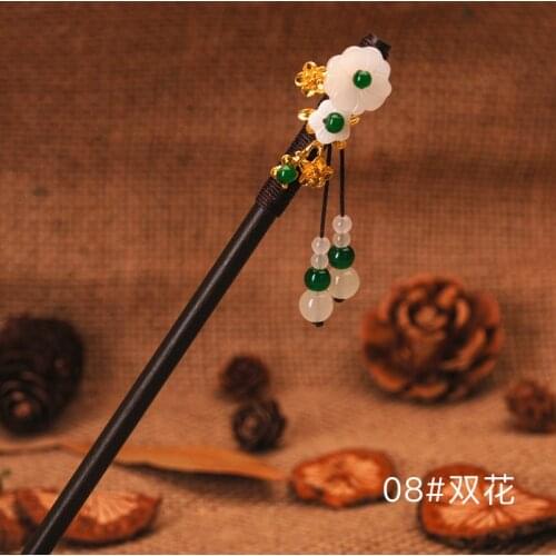 Hanfu Hair Stick Women Wood Glaze Hair Fork Vintage Chinese Style Hair Chopsticks Hairpin Woman Jewelry Hair Clip Accessories