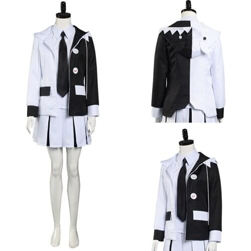 Danganronpa Monokuma Cosplay Costume Outfits Coat+Skirt Uniform Halloween Carnival Suit