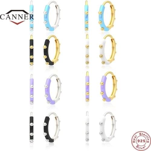 CANNER 925 Sterling Silver Tiny Cartilage Earrings Piercing Accessory Trendy Small Huggie Female Hoops For Men Women Jewelry