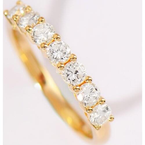14K Yellow Gold DF color Moissanite ring party jewelry Wedding Anniversary Deputy Ring Classic style