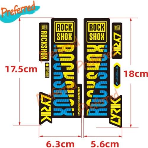 2018 Set LYRIK ROCK-SHOX MTB Fork Sticker for Mountain Bike Rock-shox Bicycle Front Fork PVC Decal180mm X120mm