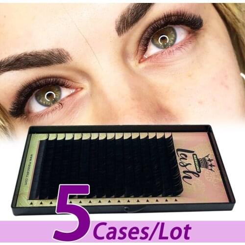 5pcs/lot MASSCAKU Extensiones De Pestanas Individuale Volume All size high quality faux mink classic lash extensions supplies