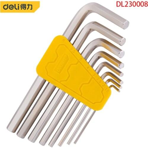 Deli DL230008 The Flat Head Hex Eight Sets Allen Wrench Flat Head Hexagon Specification 1.5、2、2.5、3、4、5、5.5、6 Hand Tools