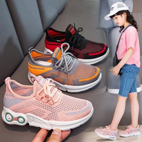 Childrens Net Shoes 2021 New Breathable Air Mesh Kids Trendy Sports Running Shoes Sneakers Non-slip for Boys and Girls Fashion