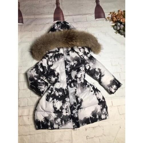 Child down suit girl 95cm-145cm 2019 winter down jacket childrens clothing girl down jackets child long thicken outerwear boy l