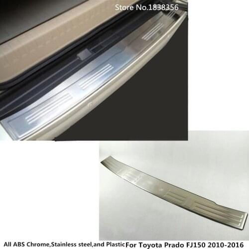 For Toyota Prado FJ150 2010 2011 2012 2013-2016 Car External Rear Bumper Protect Trunk Trim Cover Stainless Steel Plate Pedal