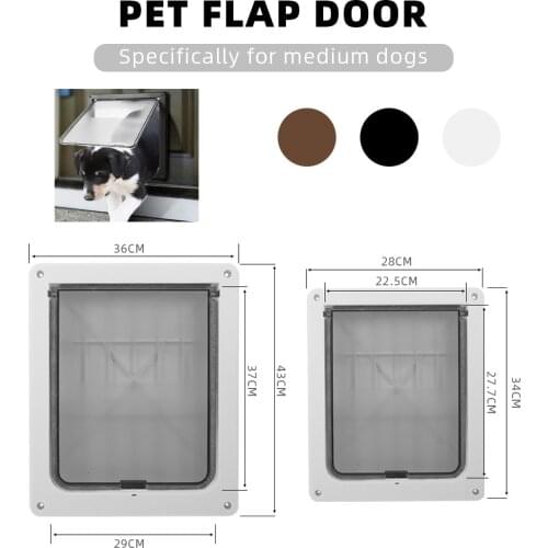 Pet Dog Door Safe Ferromagnetic Wall Entry Locking Automatically Close Pet Dog Cat Door Pet Supplies Flap Door Pet Door