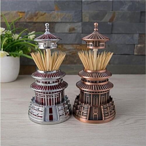 European automatic metal toothpick holde toothpick container toothpick dispenser for home decoration accessories YQT050