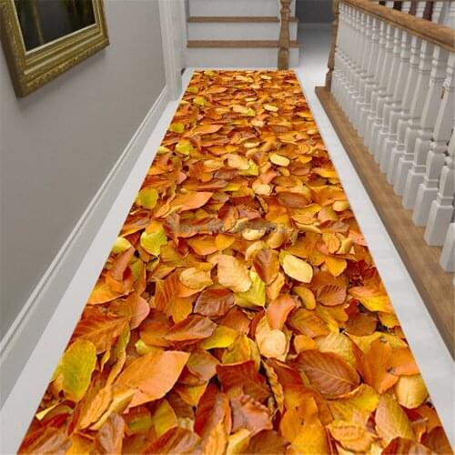Modern Style Leaves Corridor Mat Flannel Non-slip Bedroom Kitchen Bedside Rugs Doormat Living Room Area Rug Home Decor 3D Carpet