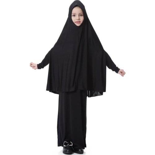 H1309 latest muslim girls hijab with sleeve,top with skirt,comfortable muslim dress,fast delivery