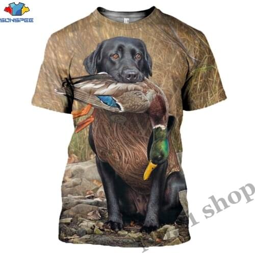 Camo Jungle Hunting Duck 3D Print Graphic T-Shirt Streetwear Harajuku Hunter Rottweiler Men Women Clothing Oversized T Shirt