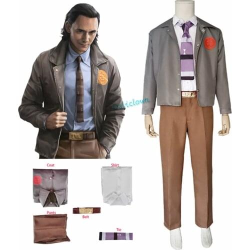 Loki Cosplay Costume Time Variance Authority TVA Uniform God of Evil Mischief Variant Jacket Coat Work Clothes Halloween Men