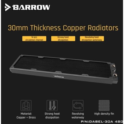 Barrow Dabel-30a 480 Copper Radiator 30mm Thickness 14pcs Circulation Channel Suitable For 120mm Fans