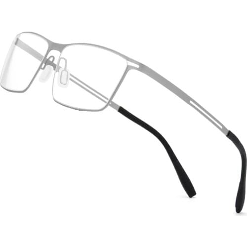 B Titanium Glasses Frame Men Semi Rimless Prescription Eyeglasses Ultralight Myopia Optical Frame Screwless Eyewear JDA3161