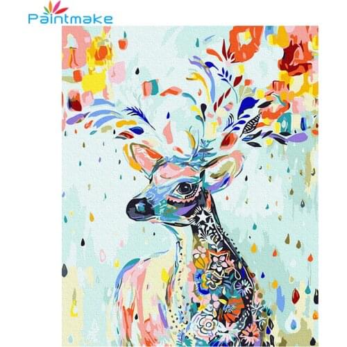Paintmake deer DIY Painting By Numbers colourful animal oil painting on canvas For Home Wall decor Art Picture 40*50cm