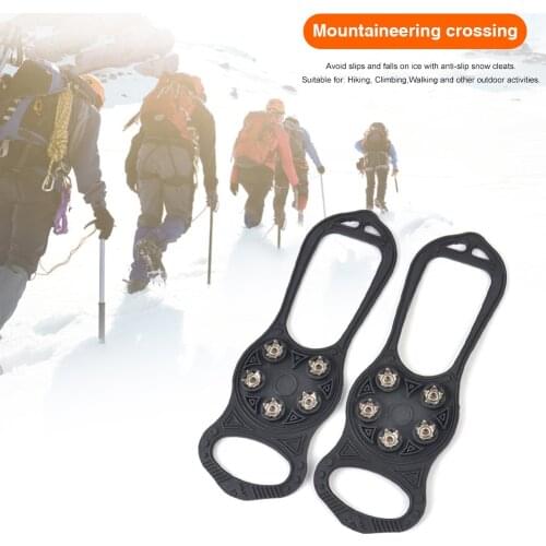 Anti Slip Ice Claw Shoes 5 Teeth Spike Cleats Outdoor Snow Shoe Covers Crampon Camping Portable Outdoor Element